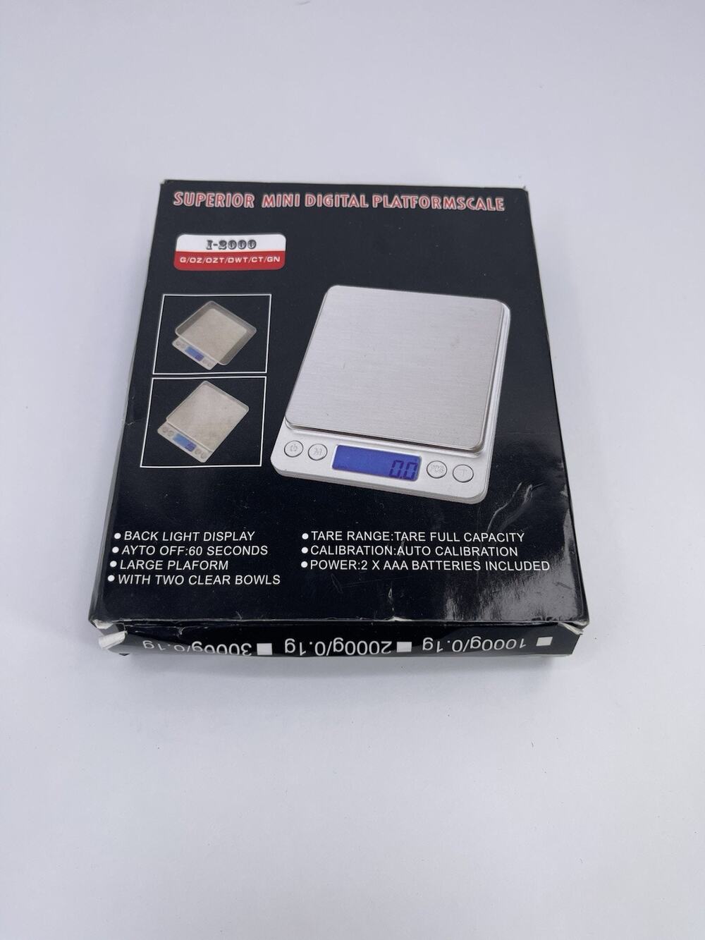 Superior Mini Digital Platform Scales I-2000 Back Light Display, Tare, Auto Off